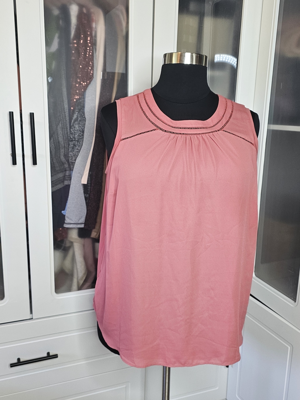 41 Hawthorn Coral Pink Sleeveless Scoop Neck Camisole 2X